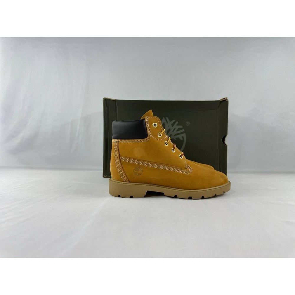 Timberland 6-Inch Premium Waterproof Boots Wheat Nubuck Boys Size 5.5